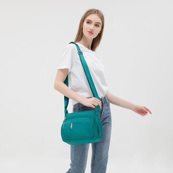 Women Floral Shoulder Handbag Roomy Multiple Pockets Bag Ladies Crossbody Lightw - Picture 7 of 9